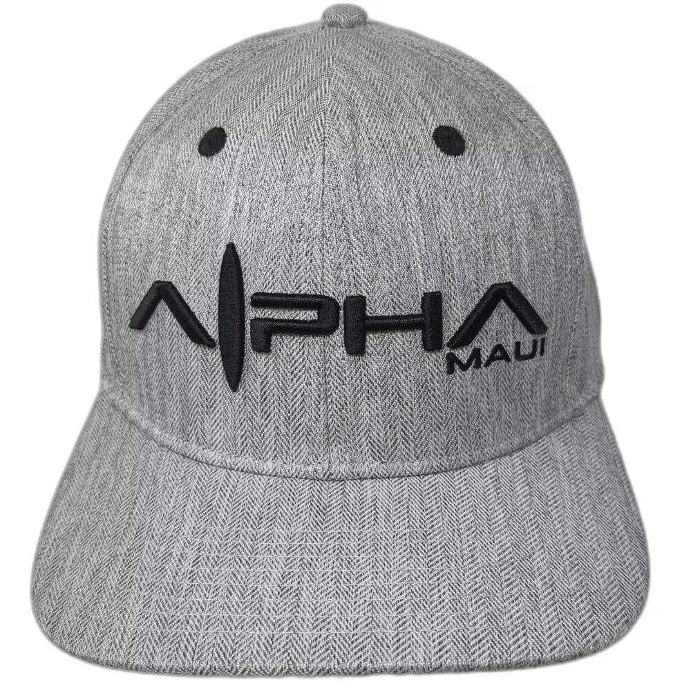 Alpha Maui Snapback Hat Gray One Size Aloha Sublimated Underbrim Surfboard